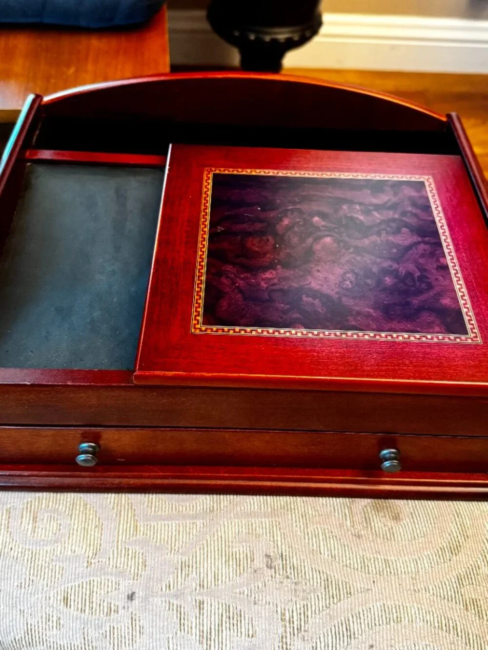 Vtg Mele & Co Davin Men's Valet Jewelry Box 14x11